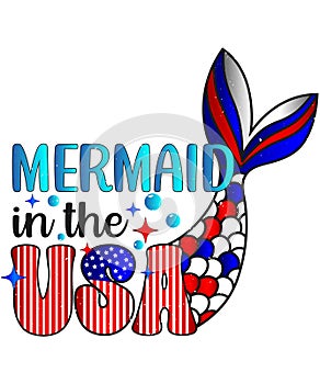 4th of July, Independence Day Mermaid In The USA