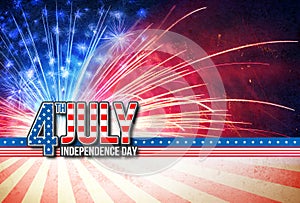 4th Of July - Independence Day Retro Card