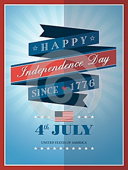 4th of July Independence day ribbon background