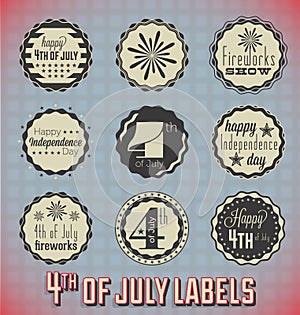 4th of July Labels and Icons