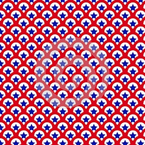 4TH of July Patriotic Red White Blue Star Pattern