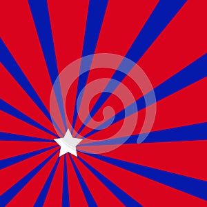 4th of July Patriotic Red White and Blue Sunburst Background
