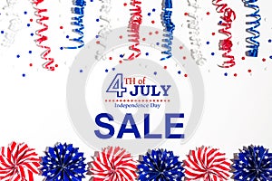 4th of July sale with holiday decorations