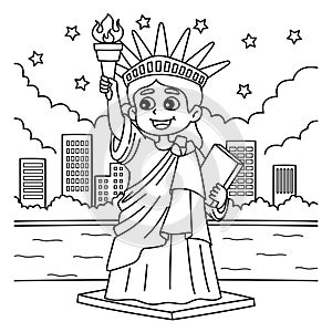 4th of July Statue of Liberty Coloring Page