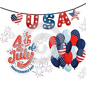 4th july USA independence day illustrations.