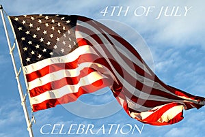 4th of July Wavy Flag Conceptual Background