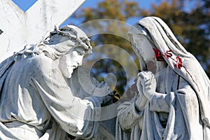 4th Stations of the Cross, Jesus meets His Mother, basilica Assumption of the Virgin Mary in Marija Bistrica, Croatia