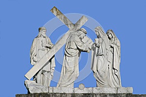 4th Stations of the Cross, Jesus meets His Mother, basilica Assumption of the Virgin Mary in Marija Bistrica, Croatia