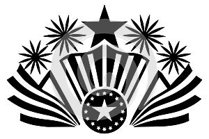 4thofJuly Vector Illustration Silhouetted white background