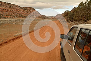 4x4 on a dirt road