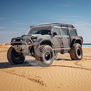 4x4 off-road side by side vehicle in the sand