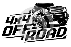 4x4 off-road vector illustration, clup logo