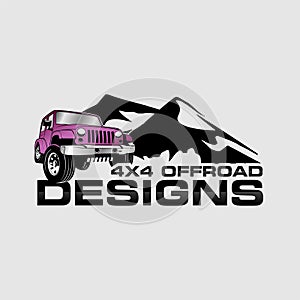 4x4 Offroad mountain design illustration vector