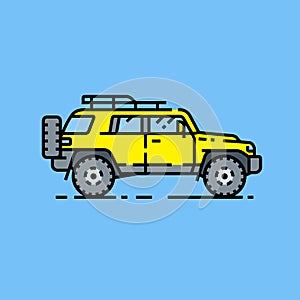 4x4 SUV line icon