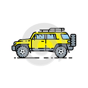 4x4 SUV line icon