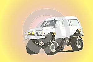 4x4 vehicle with large tyres