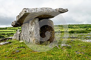 5 000 years old Polnabrone Dolmen in Burren, Co. Clare - Ireland