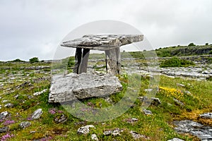 5 000 years old Polnabrone Dolmen in Burren, Co. Clare - Ireland