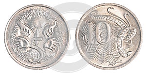 5+10 australian cents coins