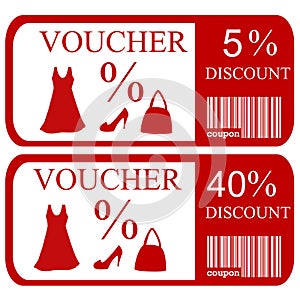 5% and 40% discount vouchers