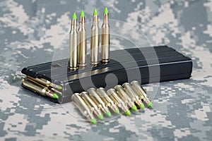 5.56 mm cartridges on US ARMY uiniform