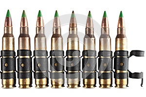 5.56mm NATO ammunition belt with cartridges