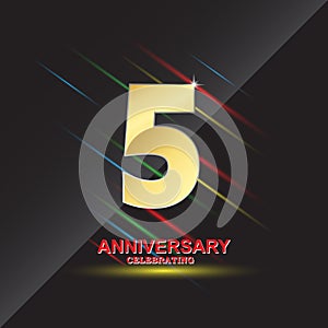 5 anniversary logo vector template. Design for banner, greeting cards or print
