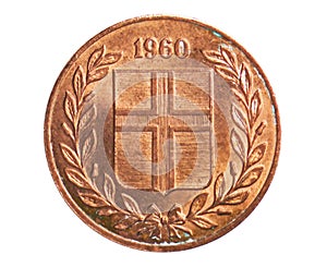 5 Aurar coin, 1922~1980 - Krona - Circulation serie, Bank of Iceland