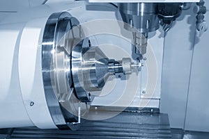 The  5-axis CNC milling machine  cutting the hi-precision automotive  by solid ball endmill tools.