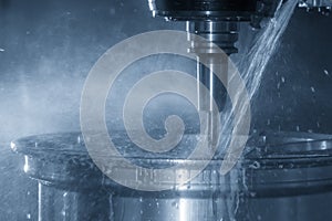 The 5-axis  machining center cutting the magnesium alloy wheel parts with solid ball endmill tool