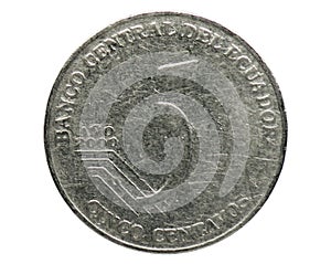 5 Centavos coin, 2000~Today - Dollarization serie, Bank of Ecuador
