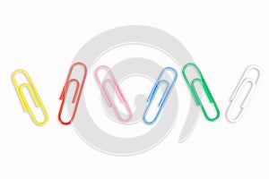5 colorful paper clips