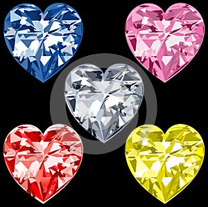 5 Diamond Hearts