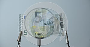 5 eur bank note investigation, CSI currency.