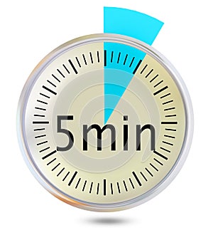 5 five minutes only clock isoated - 3d rendering