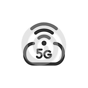 5 g high speed wireless internet vector icon isolated on white background