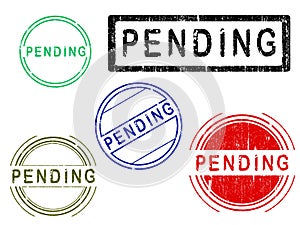 5 Grunge effect Office Stamps - PENDING