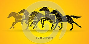 5 Horses running graphic