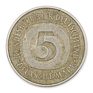 5 mark denomination circulation coin of West Germany