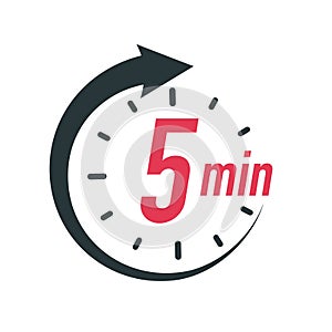 5 minutes timer symbol color style