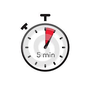 5 minutes timer vector symbol color style