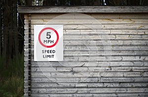 5 mph construction building site speed safety sign England