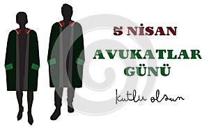 5 Nisan Avukatlar Gunu Kutlu Olsun template design. Text translate: Happy 5th April Lawyers\' Day