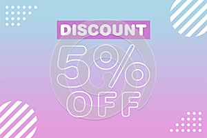 5 percent Sale and discount labels. price off tag icon flat design