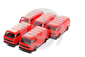 5 Plastic VW Van toy car