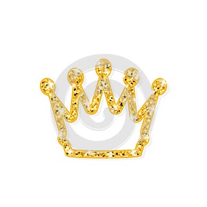 5 point crown golden glitter icon