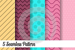 5 seamless pattern set fashion abstract paper art trending artwork