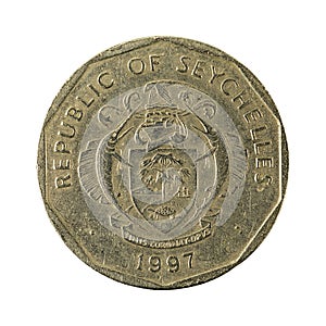 5 seychellois rupee coin 1997 reverse
