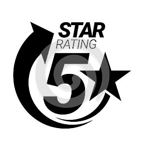 5 star rating. Five star Symbol or emblem. vector