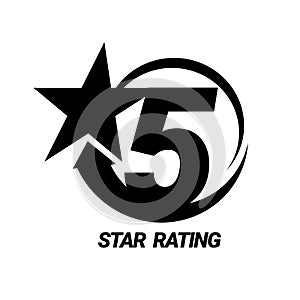 5 star rating. Five star Symbol or emblem. vector